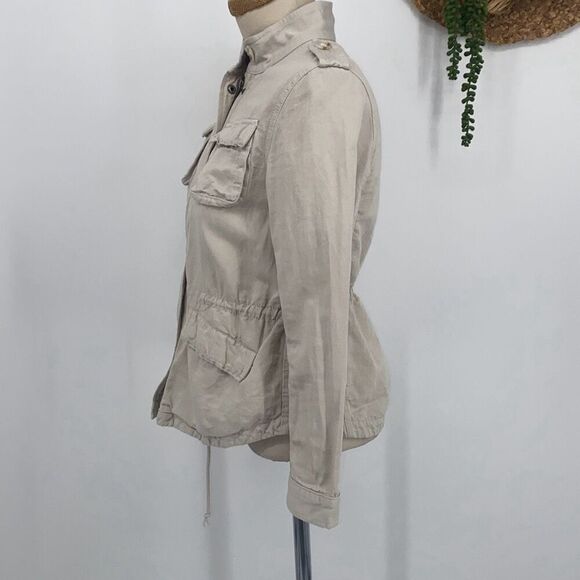 Loft Cotton Linen Blend Twill Utility Jacket Cream‎ SP - Picture 4 of 16